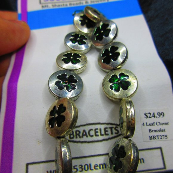 4 Leaf Clover Jewelry Stretchy Bracelet - Picture 2 of 3